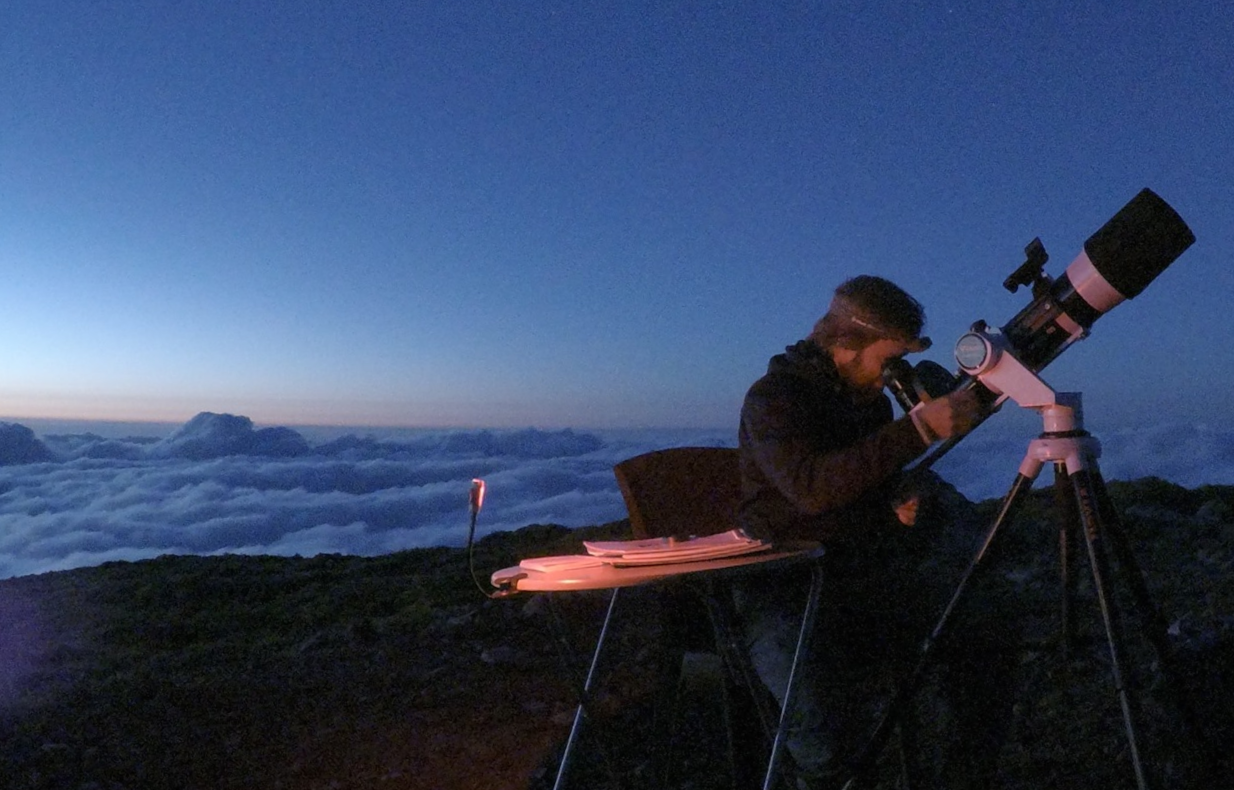 Olle Eriksson with astronomy equipment.
